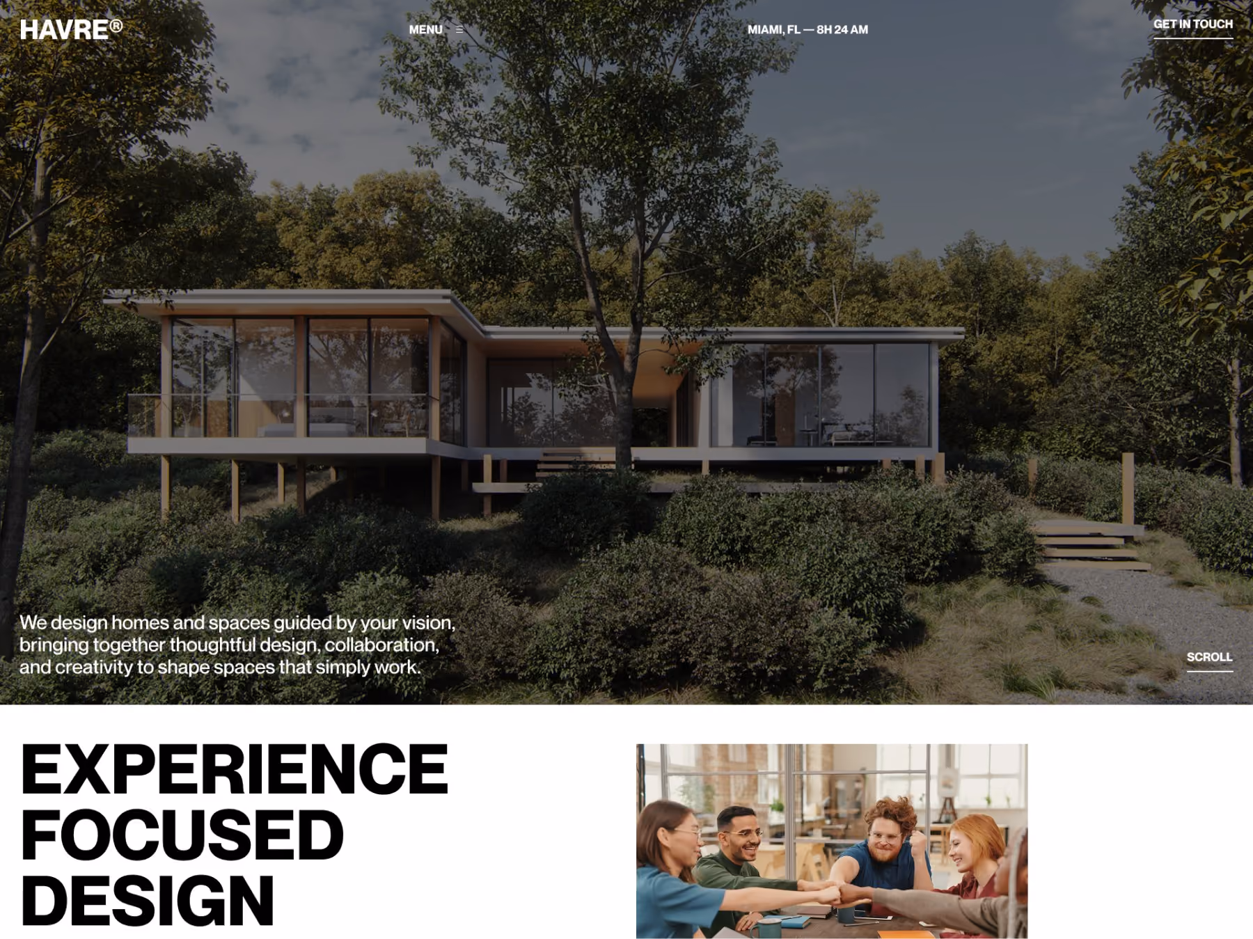 Havre architecture studio website built in Webflow by Flowdevs.