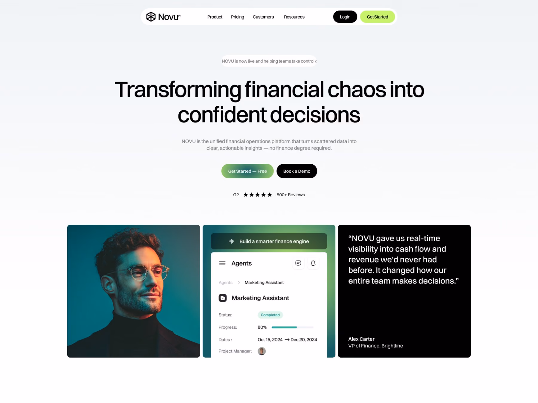 Novu financial platform website built in Webflow by Flowdevs.